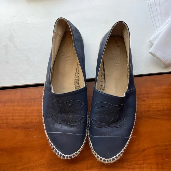 Chanel Navy Blue leather Espadrilles - Picture 5 of 7